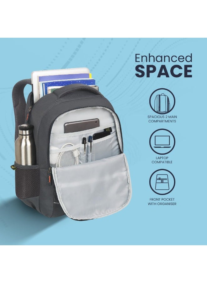 سكاي باجز Skybags IKON 02 College Backpack (E) Grey Backpack (Grey, OneSize) - Image 2